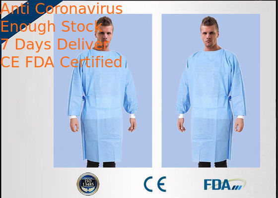High Tensile Strength Disposable Doctor Gowns , Non Woven Disposable Medical Clothing